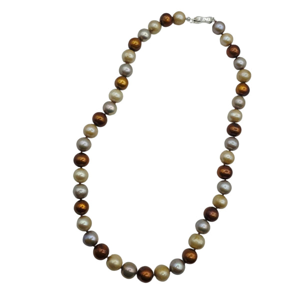 Sterlng Silver Genuine Freshwater Pearls 10-12mm Necklace and Bracelet