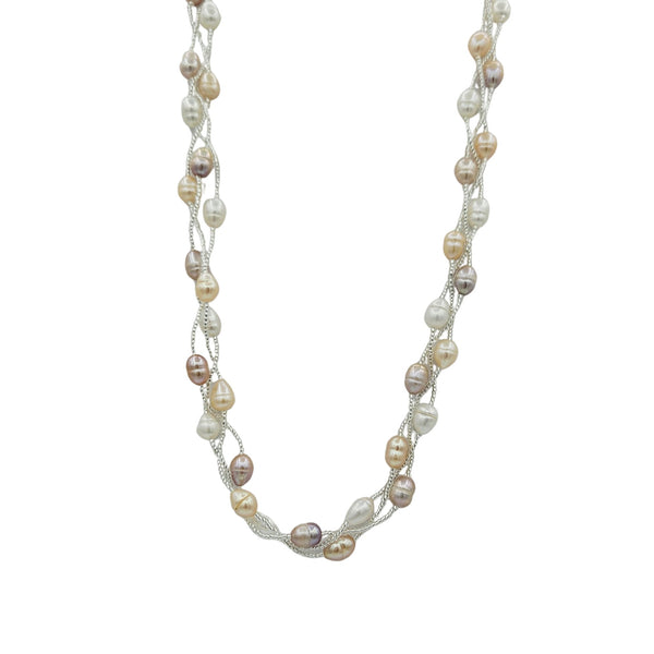 Genuine Freshwater Pearls 10x7mm Set of Necklace and Pendant
