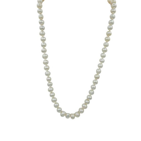 Sterling Silver Genuine Freshwater Pearls 7-8mm Necklace