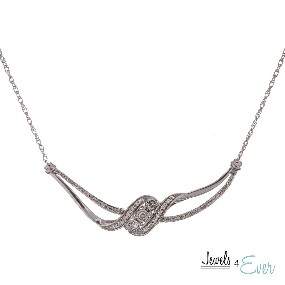 Sterling Silver Diamond Necklace – Jewels4ever