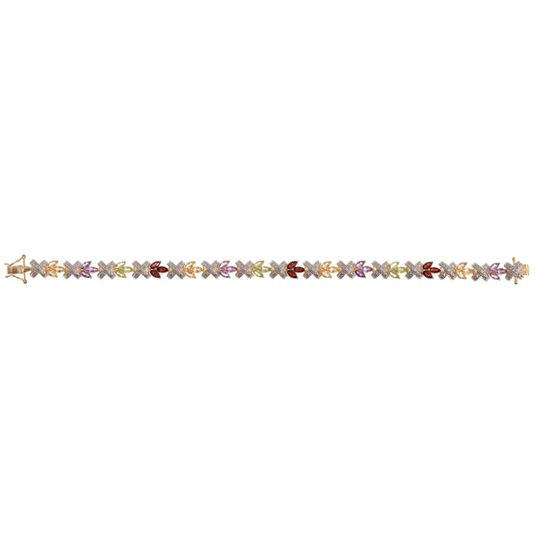 Sterling Silver Gold Plated Gemstone Bracelet