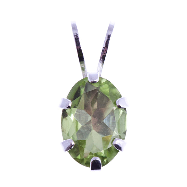 Beautiful Sterling Silver Pendant with 7 x 5 mm Genuine Gemstone