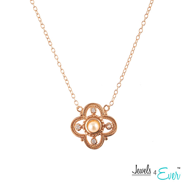 Jewels 4 Ever's CZ Genuine Freshwater Pearls and 925 Sterling Silver Chain and Pendant Set