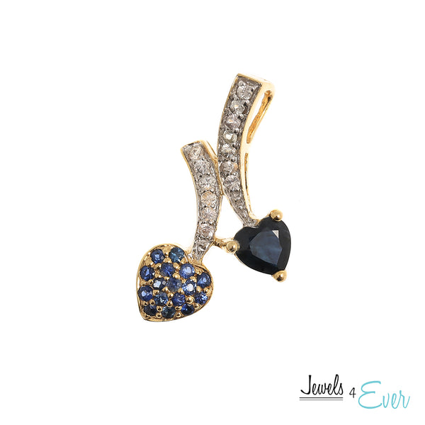 10K Gold Pendant Set with Beautiful Combinations of Genuine gemstones and Accented with White Sapphires