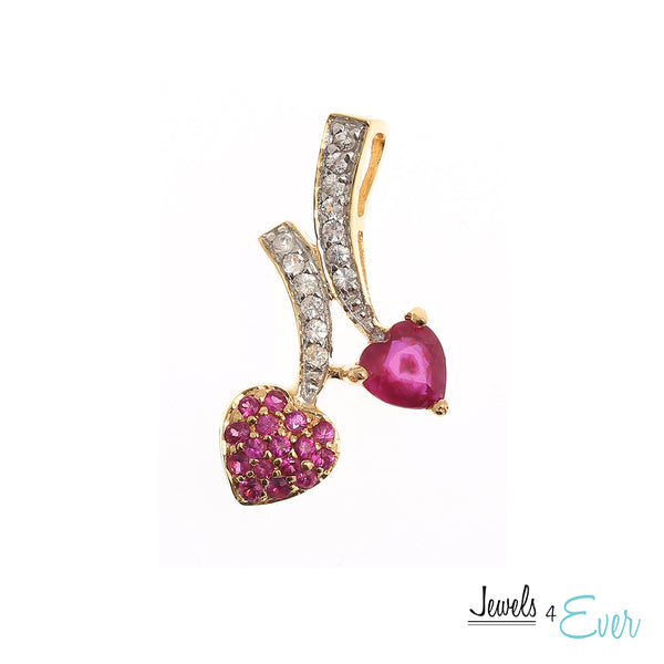 10K Gold Pendant Set with Beautiful Combinations of Genuine gemstones and Accented with White Sapphires