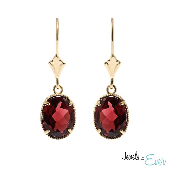 10K Yellow Gold 9x7 mm Genuine Gemstone Earrings