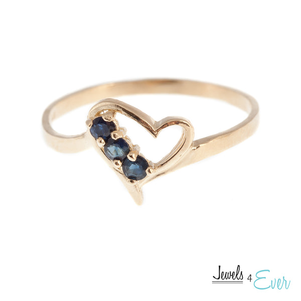 10K Yellow Gold Genuine 2 mm Gemstone Heart Ring