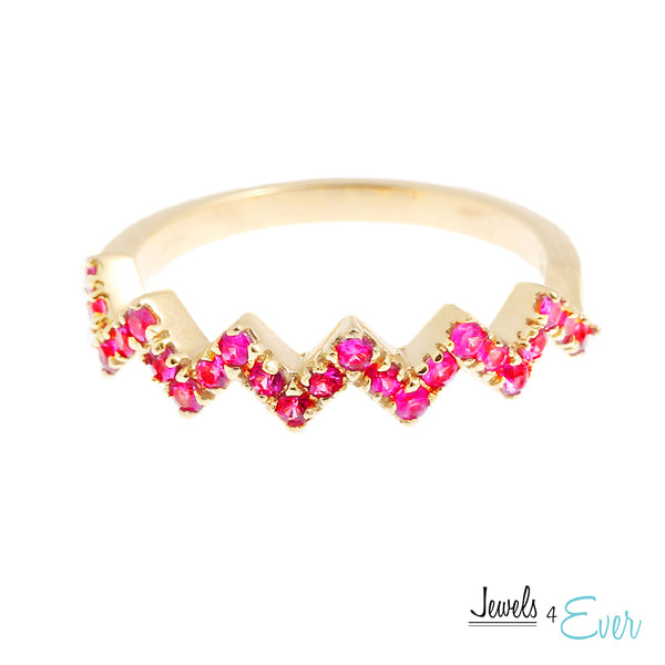 10K White & Yellow Gold Ring Set with Genuine Gemstones