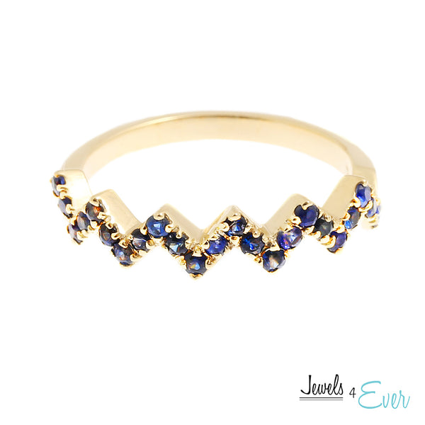 10K White & Yellow Gold Ring Set with Genuine Gemstones