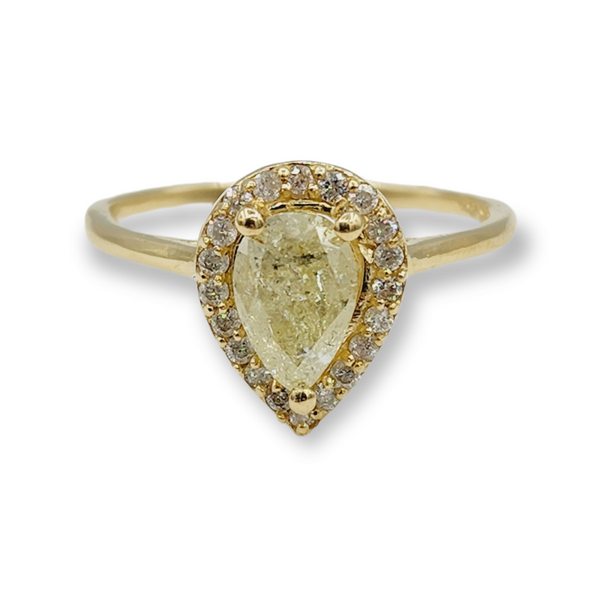 14K Yellow Gold Ring Set With Genuine Diamonds 0.60ct