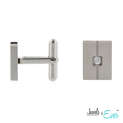 Stainless Steel CZ Cufflinks