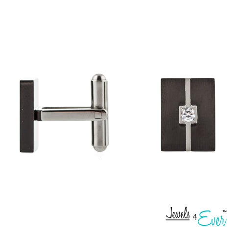 Stainless Steel CZ Cufflinks
