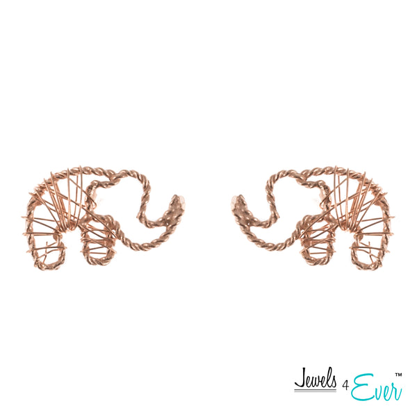 Sterling Silver Elephant Stud Earrings
