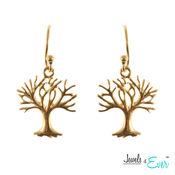 Sterling Silver Tree of Life Hanging Earrings