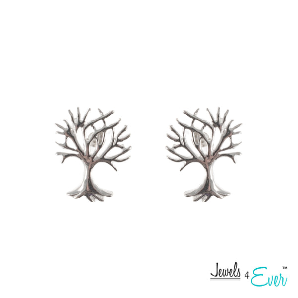 Sterling Silver Tree of Life Stud Earrings