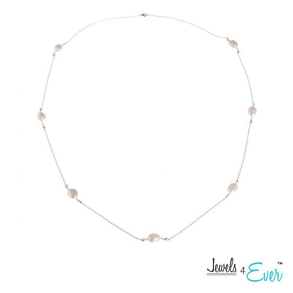 Jewels 4 Ever's Genuine Freshwater Pearls and Sterling Silver Necklace
