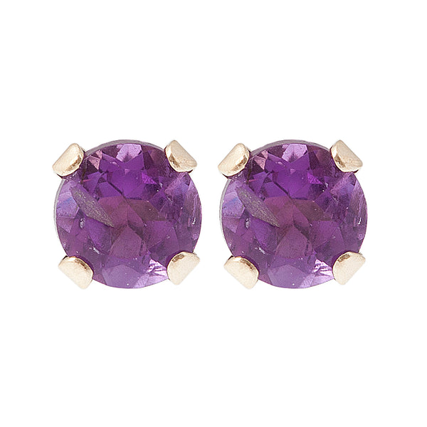 10K Yellow Gold 3 mm Genuine Gemstone Stud Earrings