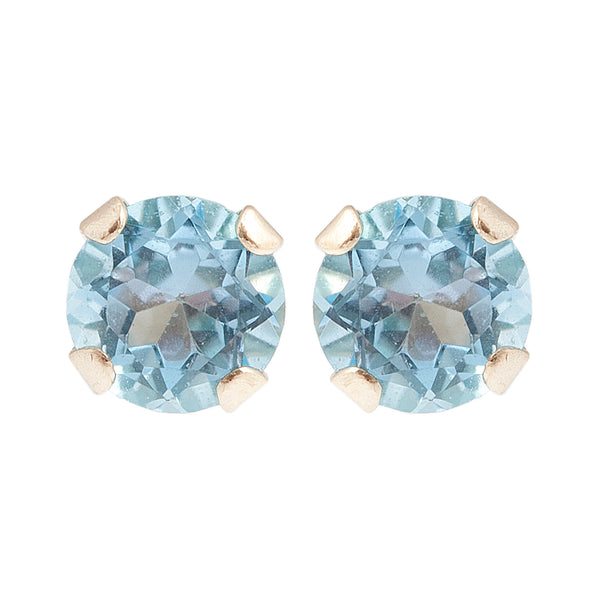 10K Yellow Gold 3 mm Genuine Gemstone Stud Earrings