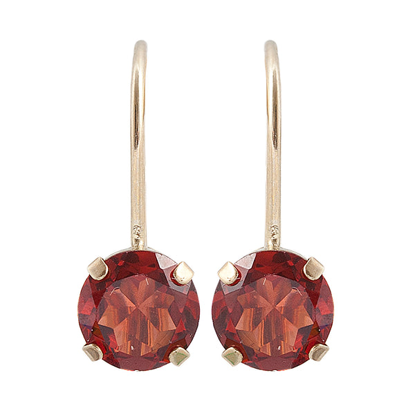 10K Yellow Gold 5 mm Genuine Gemstone Lever-back Earrings