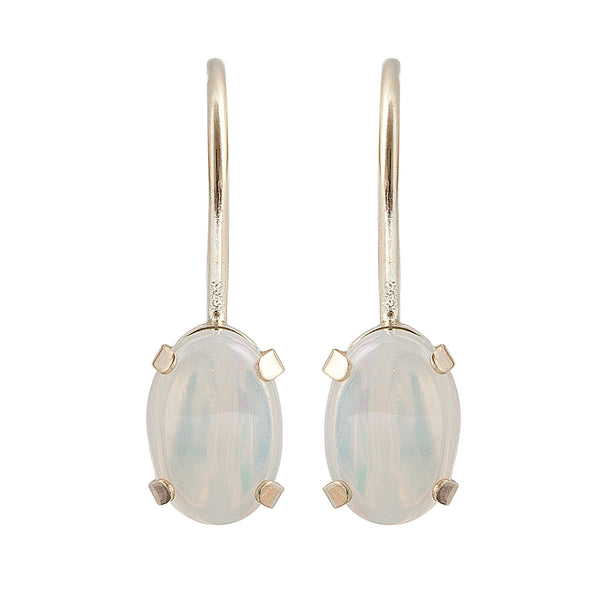 10K Yellow Gold 6 x 4mm Genuine Gemstone Lever-back Earrings