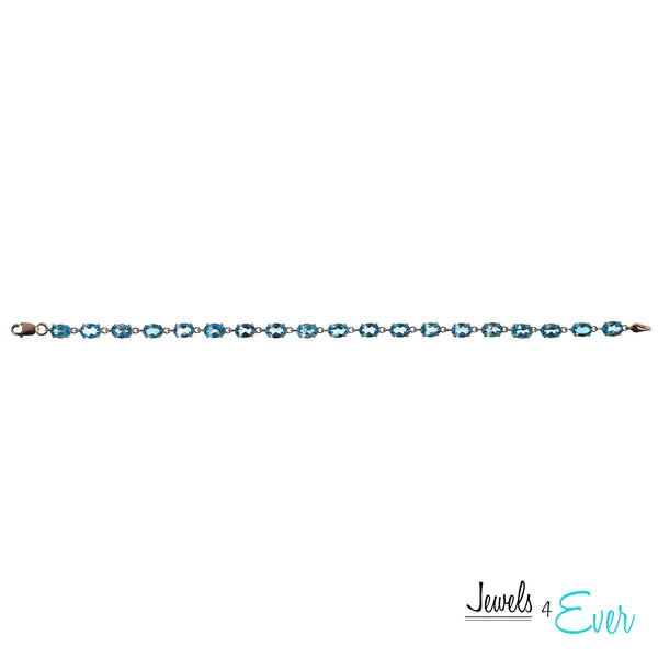 10K White Gold 6 x 4mm Gemstone Bracelet