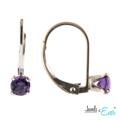 Jewels 4 Ever's 925 Sterling Silver Earrings with 4mm Genuine Gemstone