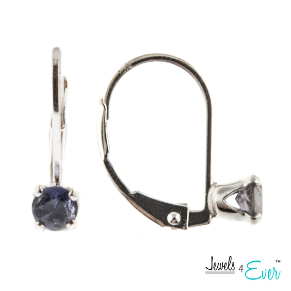 Jewels 4 Ever's 925 Sterling Silver Earrings with 4mm Genuine Gemstone