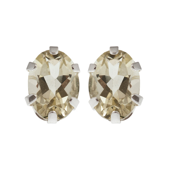 Sterling Silver Earrings Set with 7 x 5mm Genuine Gemstones