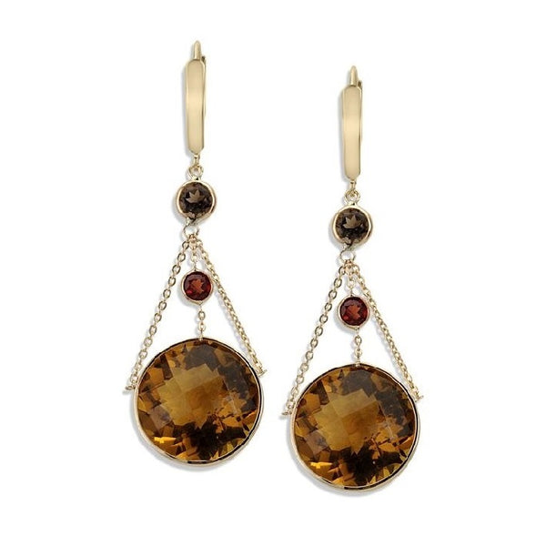 14kt. Gold Drop and Dangle Earrings with Genuine Gemstones