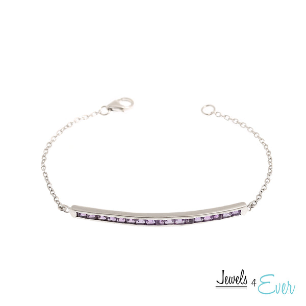 Sterling Silver and genuine Amethyst Bracelet