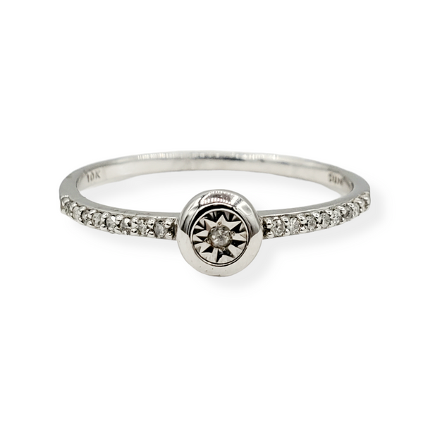 10kt white gold ring single cut diamonds 0.10ct