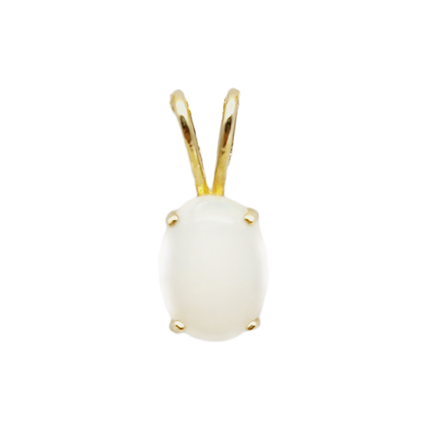 10KT Yellow Gold 8x6 mm Genuine Gemstone Pendant