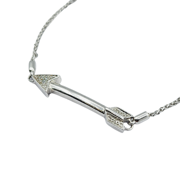 925 Silver Bolo Style Bracelet with Diamonds