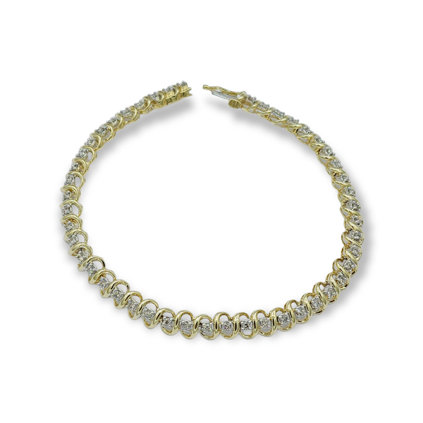 10k Yellow Gold Bracelet with Diamonds 1.0ct