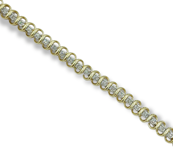 10k Yellow Gold Bracelet with Diamonds 1.0ct