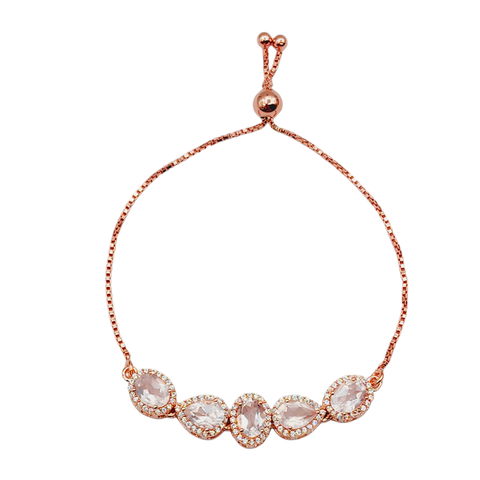 Sterling Silver Rose Quartzes Ring, Bracelet, Earrings and Necklace