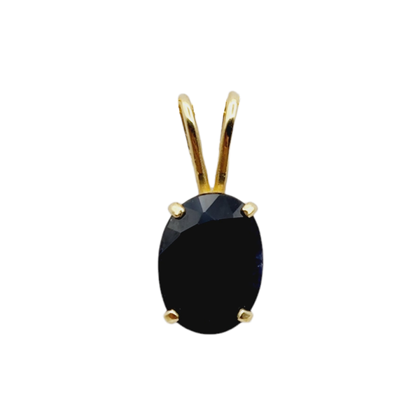 10KT Yellow Gold 8x6 mm Genuine Gemstone Pendant